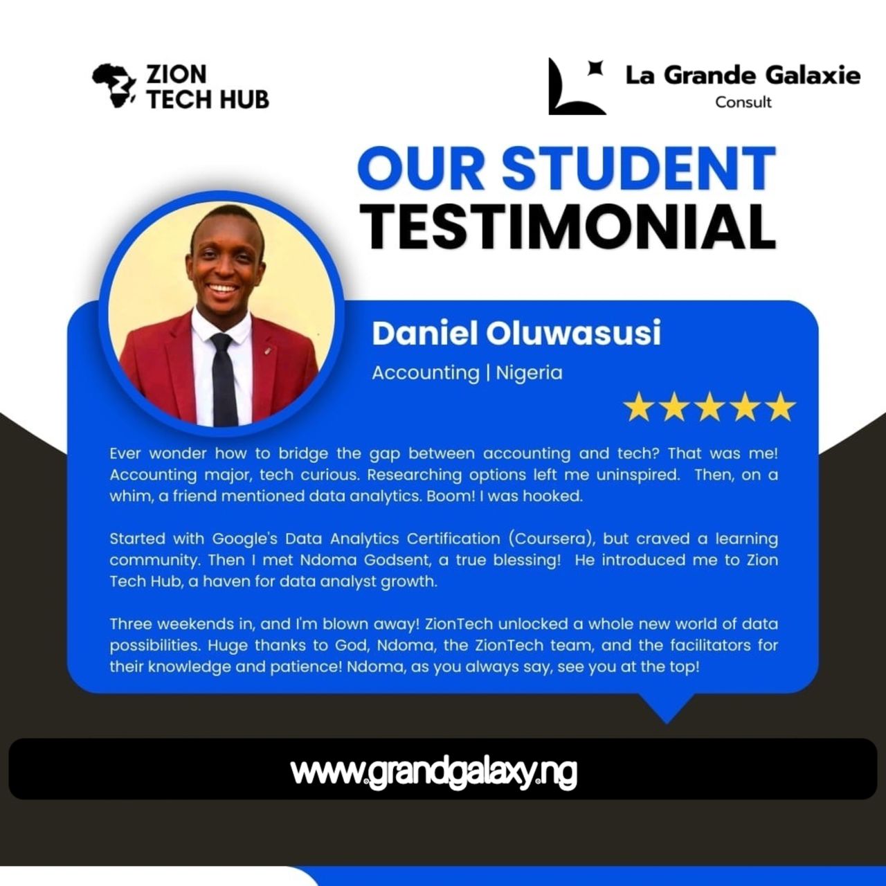 Student testimonial