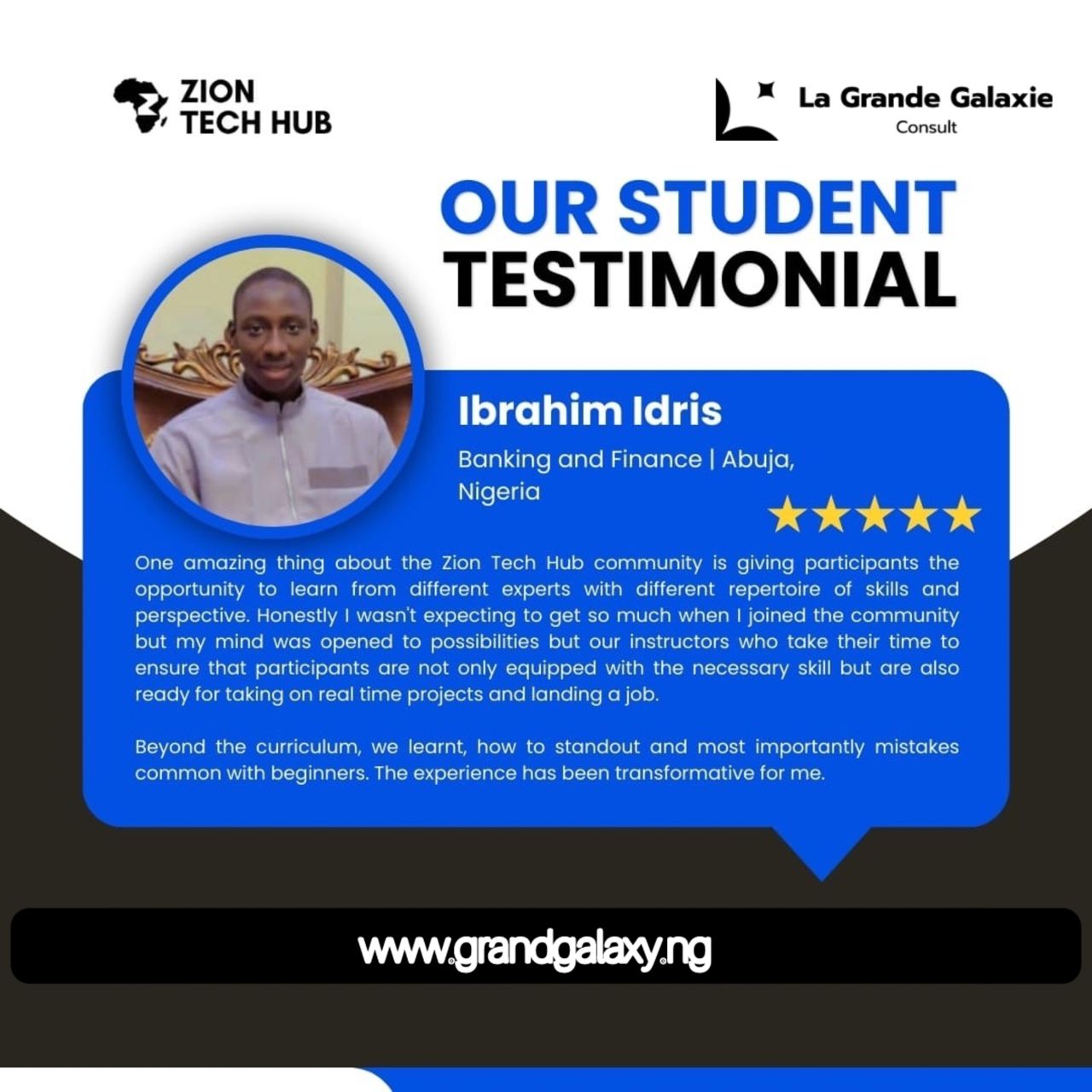 Student testimonial on data analytics