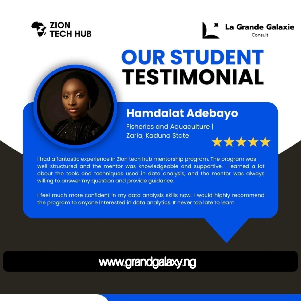 Student testimonial on data analytics