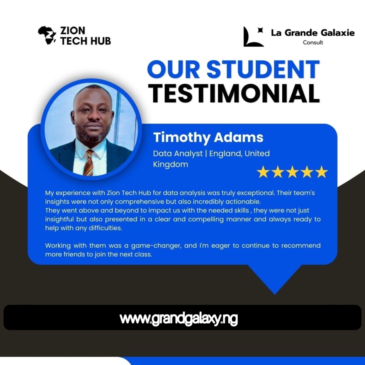 Student testimonial on data analytics